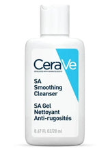 CeraVe SA Smoothing Cleanser bottle with white and blue label, 0.67 fl oz
