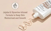 Makeup primer tube dispensing cream, jojoba & glycerine-infused formula