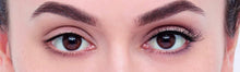 Long wispy false eyelashes on a model’s eyes