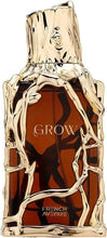 Grow unisex Eau de Parfum bottle with gold-toned sculpted glass and spray cap