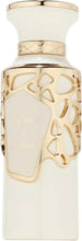 Ivory glass perfume bottle with gold cap and embossed swirl ornamentation