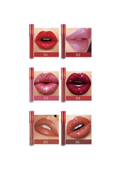 ZH-547A 6-Piece Matte & Pearl Lip Gloss Set Non-Stick Lip Glaze Gift Box