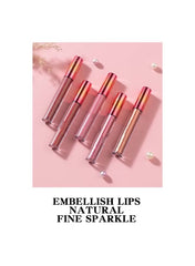 ZH-547A 6-Piece Matte & Pearl Lip Gloss Set Non-Stick Lip Glaze Gift Box