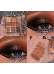 9-Color Eyeshadow Palette Matte & Pearlescent Smoky Shades 7.2g