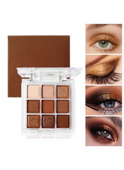 9-Color Eyeshadow Palette Matte & Pearlescent Smoky Shades 7.2g
