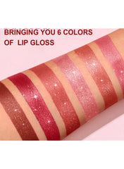 6-Piece Diamond Lipstick Set Pearl Matte & Shimmer Long-Lasting Lipsticks