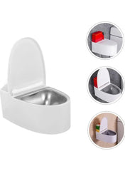 White toilet with additional storage compartments on a white background