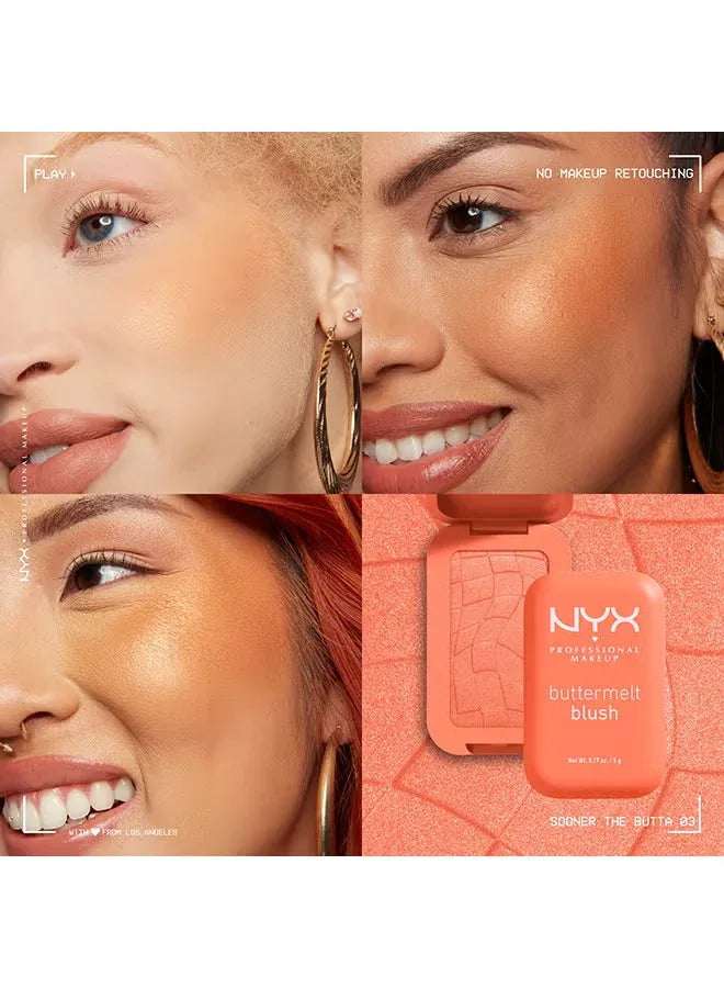 Buttermelt Powder Blush Up to 12H Wear Fade & Transfer Resistant Multicolour