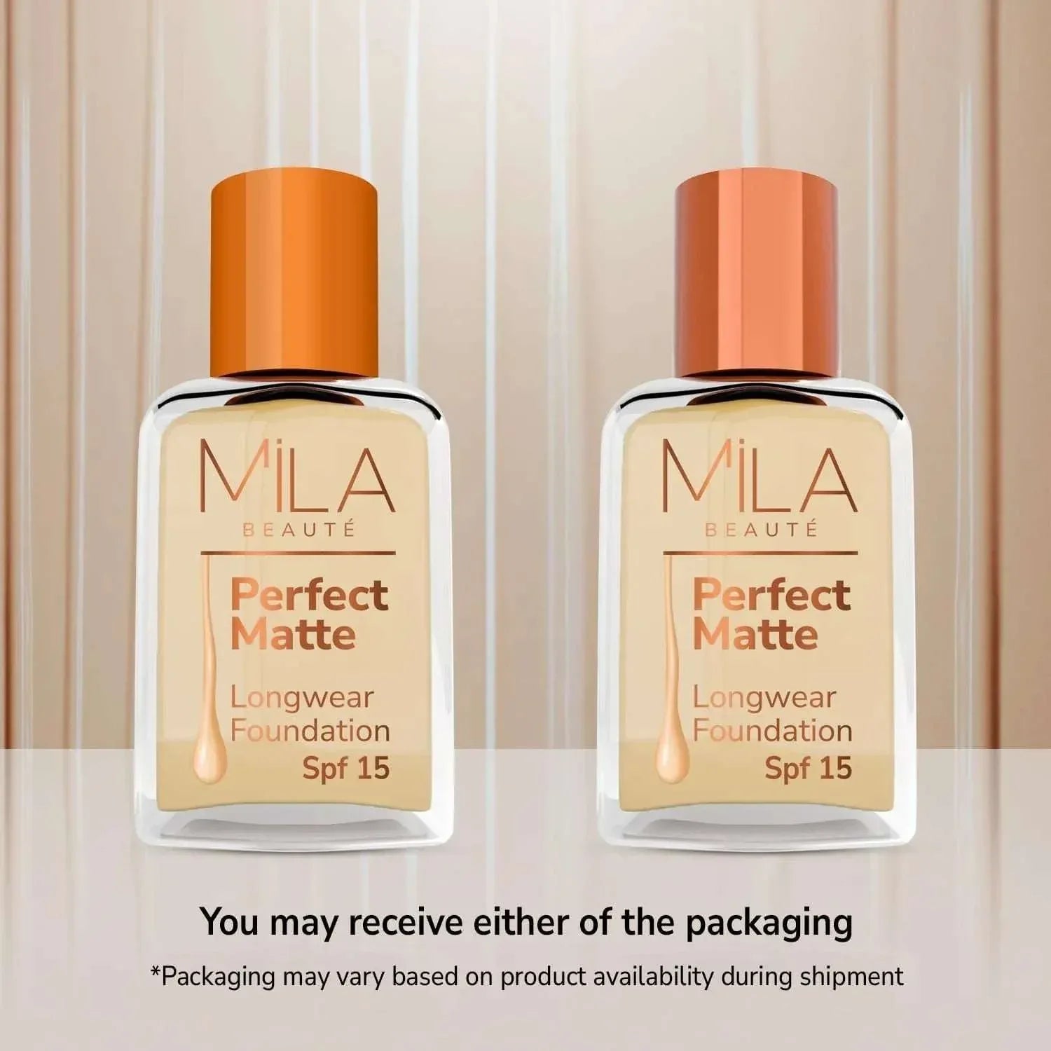 Mila Beauté Perfect Matte Long Wear Foundation SPF15 Vitamin E Shade 03