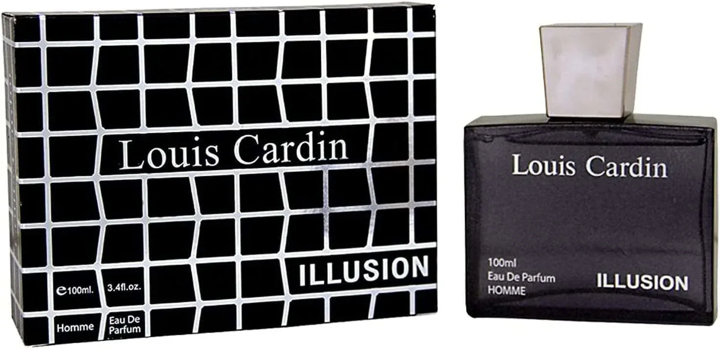 Louis Cardin Illusion Pour Homme Eau De Parfum 100ml – Long Lasting Fresh Citrus Woody Perfume for Men