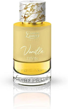 Vanilla eau de parfum bottle with gold marbled cap and amber glass label
