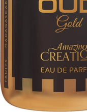 Amber Oud Gold eau de parfum box detail with gold lettering
