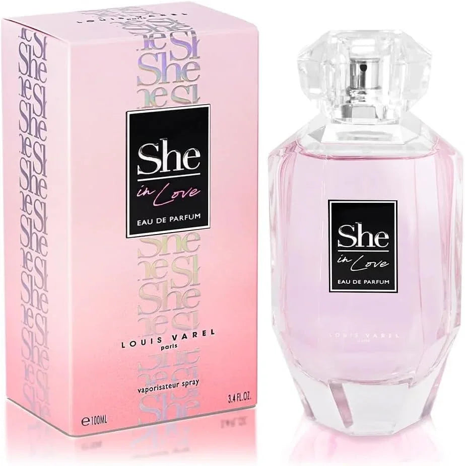 Louis Varel She in Love Eau De Parfum 100ML – Long Lasting Floral Fruity Luxury Perfume for Women