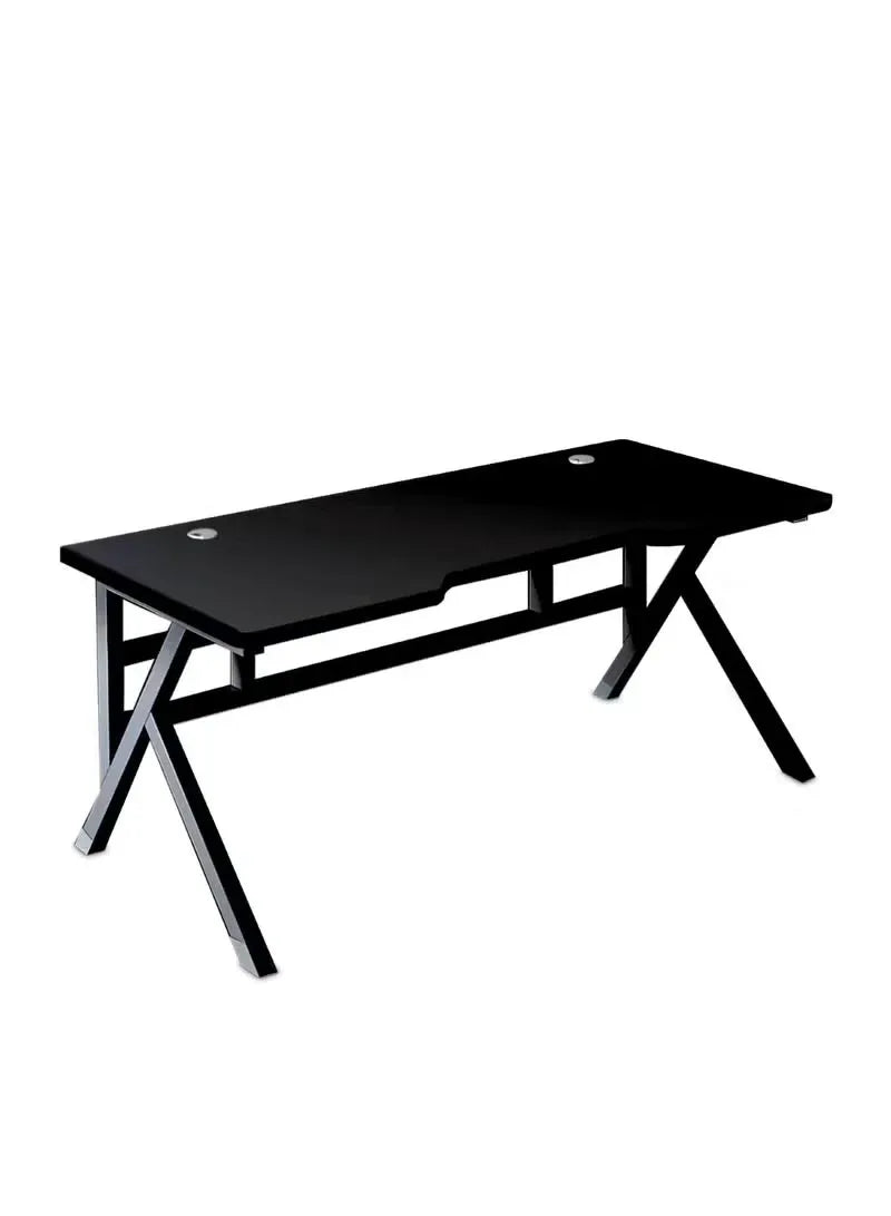 Black Sesame Desk with Thickened Desktop & K-Shaped Steel Frame – 100CM Modern Office, Gaming & Study Table