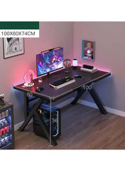 Black Sesame Desk with Thickened Desktop & K-Shaped Steel Frame – 100CM Modern Office, Gaming & Study Table