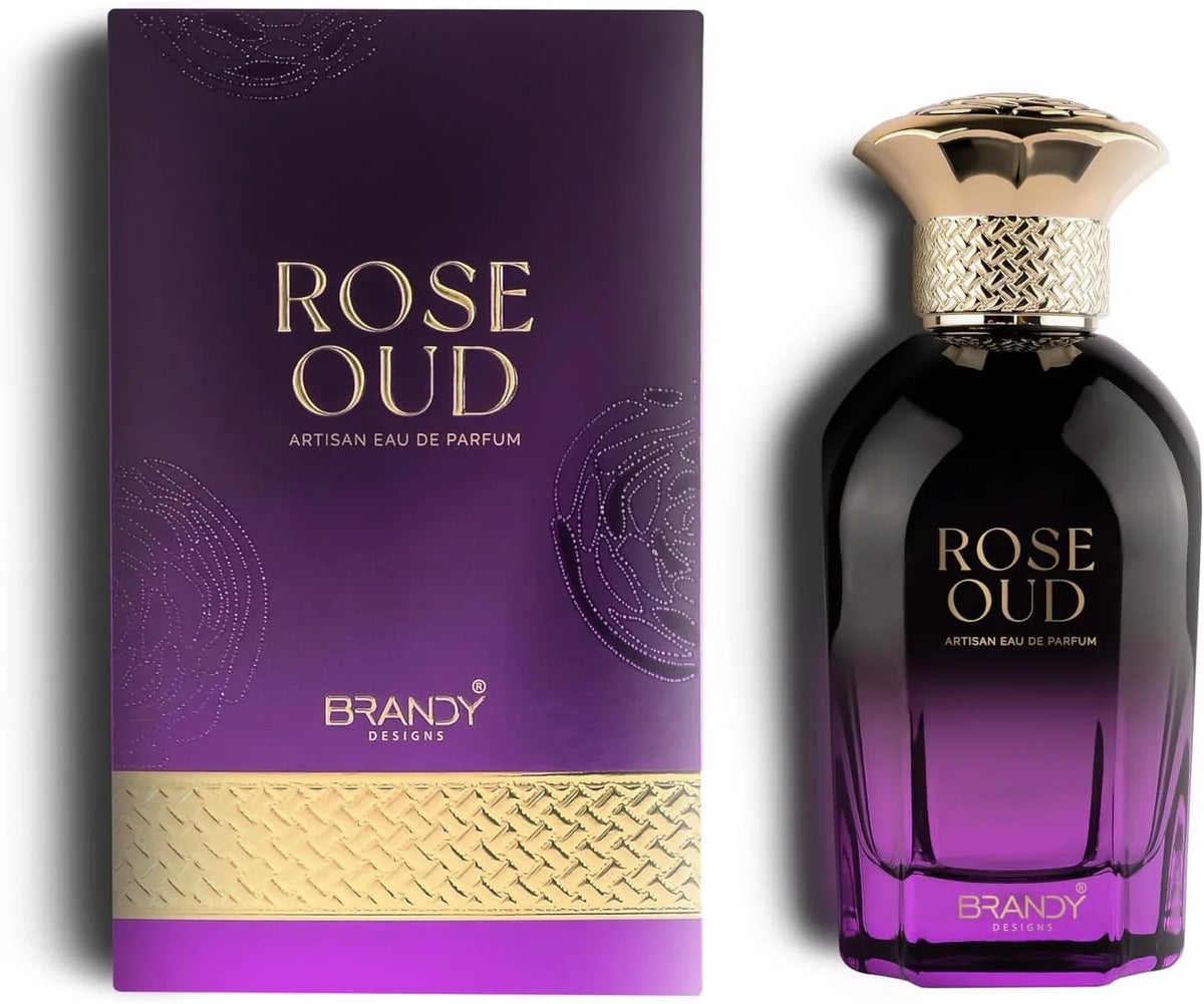 Brandy Designs Rose Oud Eau De Parfum 100ML – Long Lasting Floral Oud Woody Luxury Unisex Perfume