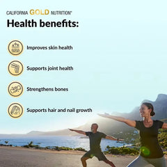 California Gold Nutrition CollagenUP كولاجين بحري + حمض الهيالورونيك + فيتامين ج (206 جم / 1 كجم / 10 أكياس) – دعم غير منكه للجمال والمفاصل