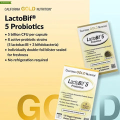 California Gold Nutrition LactoBif® Probiotics (5B / 30B / 65B / 100B CFU) – 30 / 60 Veg Capsules Gut & Immune Support