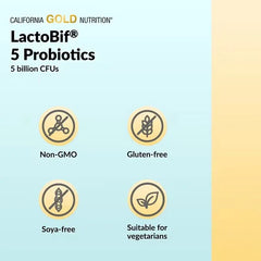 California Gold Nutrition LactoBif® Probiotics (5B / 30B / 65B / 100B CFU) – 30 / 60 Veg Capsules Gut & Immune Support
