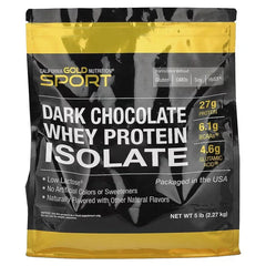 California Gold Nutrition Sport Whey Protein Isolate Dark Chocolate – 2 lb & 5 lb | بروتين عالي، تعافي العضلات ودعم العضلات الخالية من الدهون