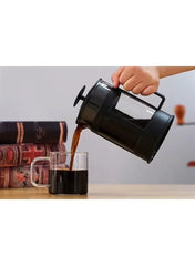 French Press Coffee and Tea Maker Black 600 ML – Borosilicate Glass & Stainless Steel Brewer