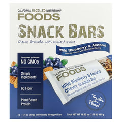 California Gold Nutrition Foods Chewy Granola & Snack Bars – Assorted Flavors, 12 Bars (40g Each)