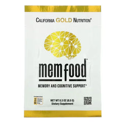 California Gold Nutrition MEM Food® – دعم الذاكرة والإدراك مع إل-سيرين، عرف الأسد، والتوت الأزرق – مسحوق و60 كيسًا