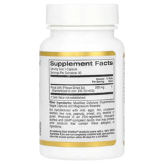 California Gold Nutrition Royal Jelly 500 mg – Natural Wellness & Immune Support – 30 & 120 Veg Capsules