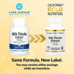 California Gold Nutrition Milk Thistle Extract 175 mg – Liver Support Supplement – 90 Veg Capsules