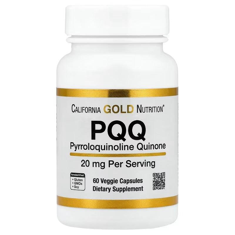 California Gold Nutrition PQQ 20 mg – Cellular Energy & Antioxidant Support – 60 Veggie Capsules