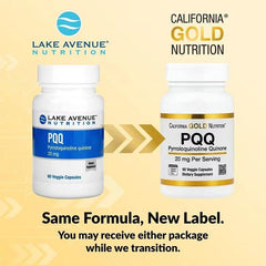 California Gold Nutrition PQQ 20 mg – Cellular Energy & Antioxidant Support – 60 Veggie Capsules