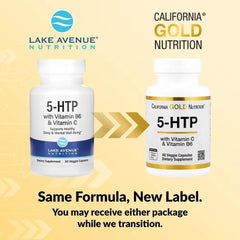 California Gold Nutrition 5-HTP with Vitamin B6 & Vitamin C – Mood & Wellness Support – 60 Veg Capsules