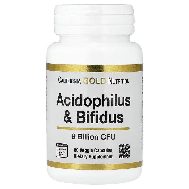 California Gold Nutrition Acidophilus and Bifidus Probiotic Blend – Digestive Support – 60 Veggie Capsules