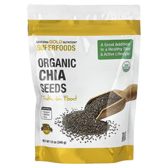 California Gold Nutrition Superfoods Organic Chia Seeds – 340 g (12 oz)