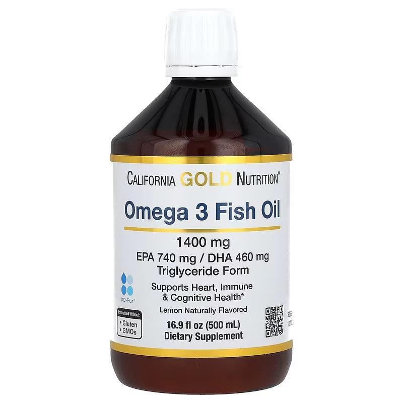 California Gold Nutrition Omega-3 Fish Oil Norwegian Triglyceride Natural Lemon – 500 ml