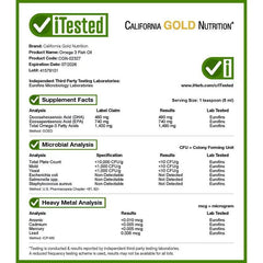 California Gold Nutrition Omega-3 Fish Oil Norwegian Triglyceride Natural Lemon – 500 ml
