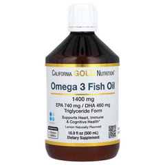California Gold Nutrition Omega-3 Fish Oil Norwegian Triglyceride Natural Lemon – 500 ml