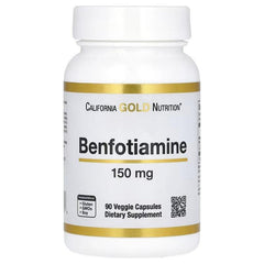 California Gold Nutrition Benfotiamine with L-Leucine 150 mg – Cellular & Wellness Support – 90 Veg Capsules