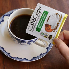 California Gold Nutrition CafeCeps Organic Instant Coffee with Cordyceps & Reishi – Powder Jar & 30 Packets