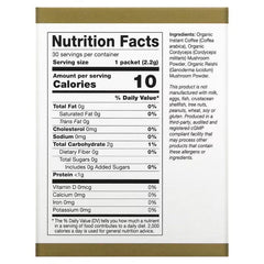 California Gold Nutrition CafeCeps Organic Instant Coffee with Cordyceps & Reishi – Powder Jar & 30 Packets