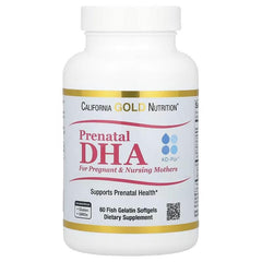 California Gold Nutrition Prenatal DHA – Omega-3 DHA, EPA & Choline – 60 Fish Gelatin Softgels
