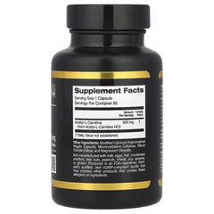 California Gold Nutrition Acetyl-L-Carnitine 500 mg – Energy & Cognitive Support – 60 Veggie Capsules