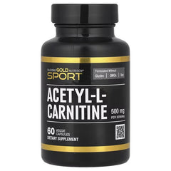 California Gold Nutrition Acetyl-L-Carnitine 500 mg – Energy & Cognitive Support – 60 Veggie Capsules