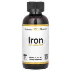 California Gold Nutrition Iron Liquid with Ferrous Bisglycinate Chelate & Yellow Dock Root – 118 ml