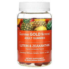 California Gold Nutrition Lutein & Zeaxanthin Gummies – Tropical Fruit – 90 Vegetarian Gummies