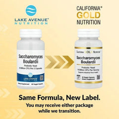 California Gold Nutrition Saccharomyces Boulardii 5 Billion CFU – Probiotic Digestive Support – 60 Veggie Capsules