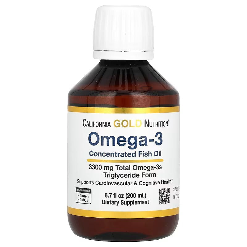 California Gold Nutrition Norwegian Extra Strength Oslomega® Omega-3 Fish Oil Natural Lemon – 200 ml