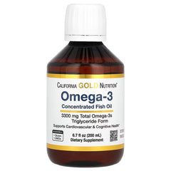 California Gold Nutrition Norwegian Extra Strength Oslomega® Omega-3 Fish Oil Natural Lemon – 200 ml