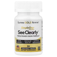 California Gold Nutrition SimplyOne® See Clearly – Triple Power Vision Formula – Wild Berry – 30 Chewable Tablets