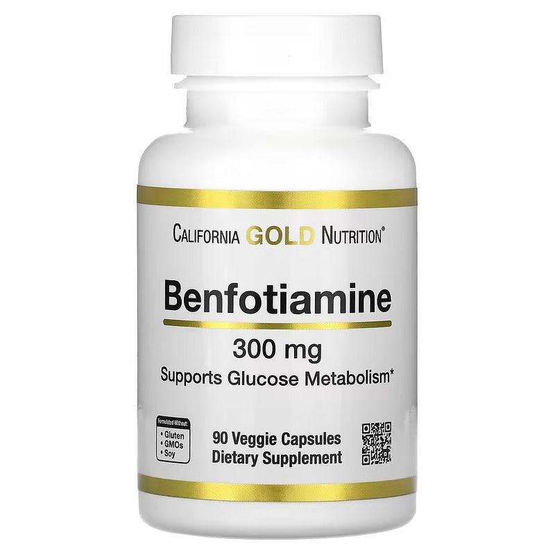 California Gold Nutrition Benfotiamine 150 mg & 300 mg – Vitamin B1 Support – 90 Veg Capsules